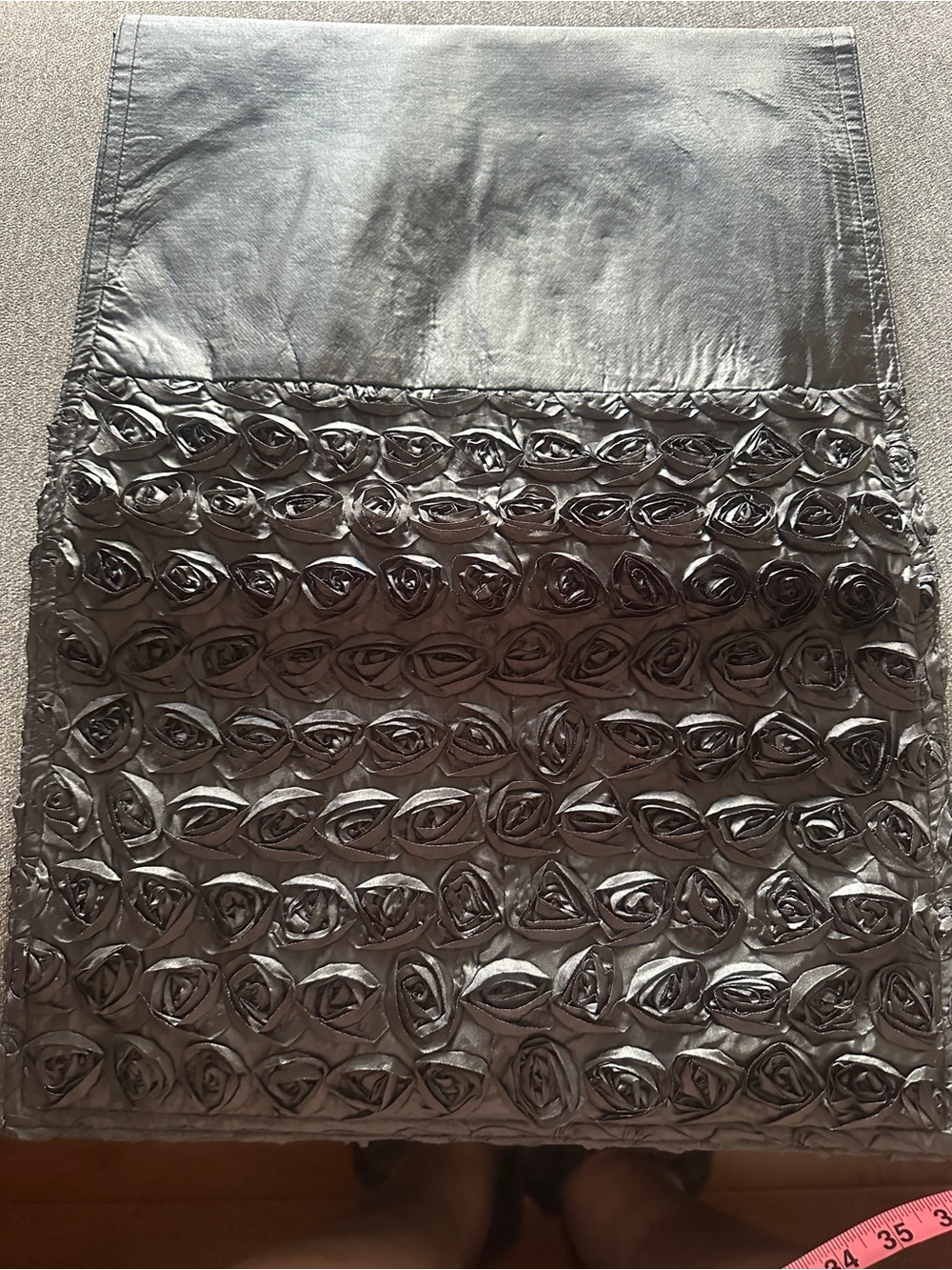 Black Rosette Table Runner (70 Inches)